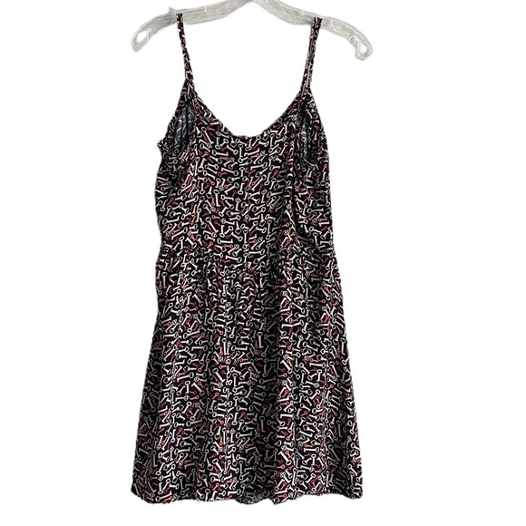 Divided by H&M Black with Key Print Rayon Dress Size 12 - Picture 4 of 8